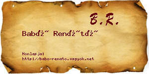 Babó Renátó névjegykártya